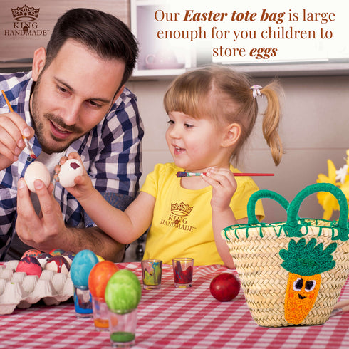 Personalized Create Your Own Easter Moroccan Handmade Straw Basket, Egg Hunts, Spring Birthdays - Customize by Hand with Any Name, Colorful Pompon (Easter, Round) Personalized Touches: Our monogram Easter Baskets for Holiday Are A Memorable Way To Celebrate Easter! Each Basket Can Be Personalized With Your Child’s Name And Colorful Pompon. Makes a great gift: Make Easter Egg Hunts special this year with an unforgettable, one-of-a-kind, personalized basket for your child to proudly display on their egg hunt!